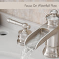 Bathroom Faucets For Sink 3 Hole Brushed Nickel 8 Inch Widespread Bathroom Sink Faucet With Pop Up Drain Double Lever Handle Faucet Bathroom Vanity Faucet Basin Mixer Tap Faucet With Hose Bathroom Joystick Geometric Two Brushed Nickel Side Sprayer Deck