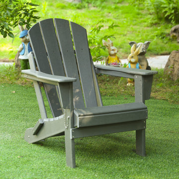 Folding Adirondack Chair, Relaxing Stackable Arm Rest Ergonomic Hdpe All Weather Adirondack Chair No Adirondack Antique Gray Uv Resistant Frame Garden & Outdoor American Design,American Traditional Complete Patio Sets Hdpe