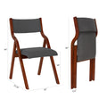 Upholstered Folding Dining Chair, Space Saving, Easy To Carry, Dining Room,No Assembly Required,2 Pack Grey Cherry Gray Wood Fabric