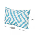 Realm Rectangular Pillow Teal Blue Fabric