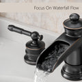 Bathroom Faucets For Sink 3 Hole Orb 8 Inch Widespread Bathroom Sink Faucet With Pop Up Drain Double Lever Handle Faucet Bathroom Vanity Faucet Basin Mixer Tap Faucet With Hose Bathroom Joystick Geometric Two Oil Rubbed Bronze Side Sprayer Deck Mounted