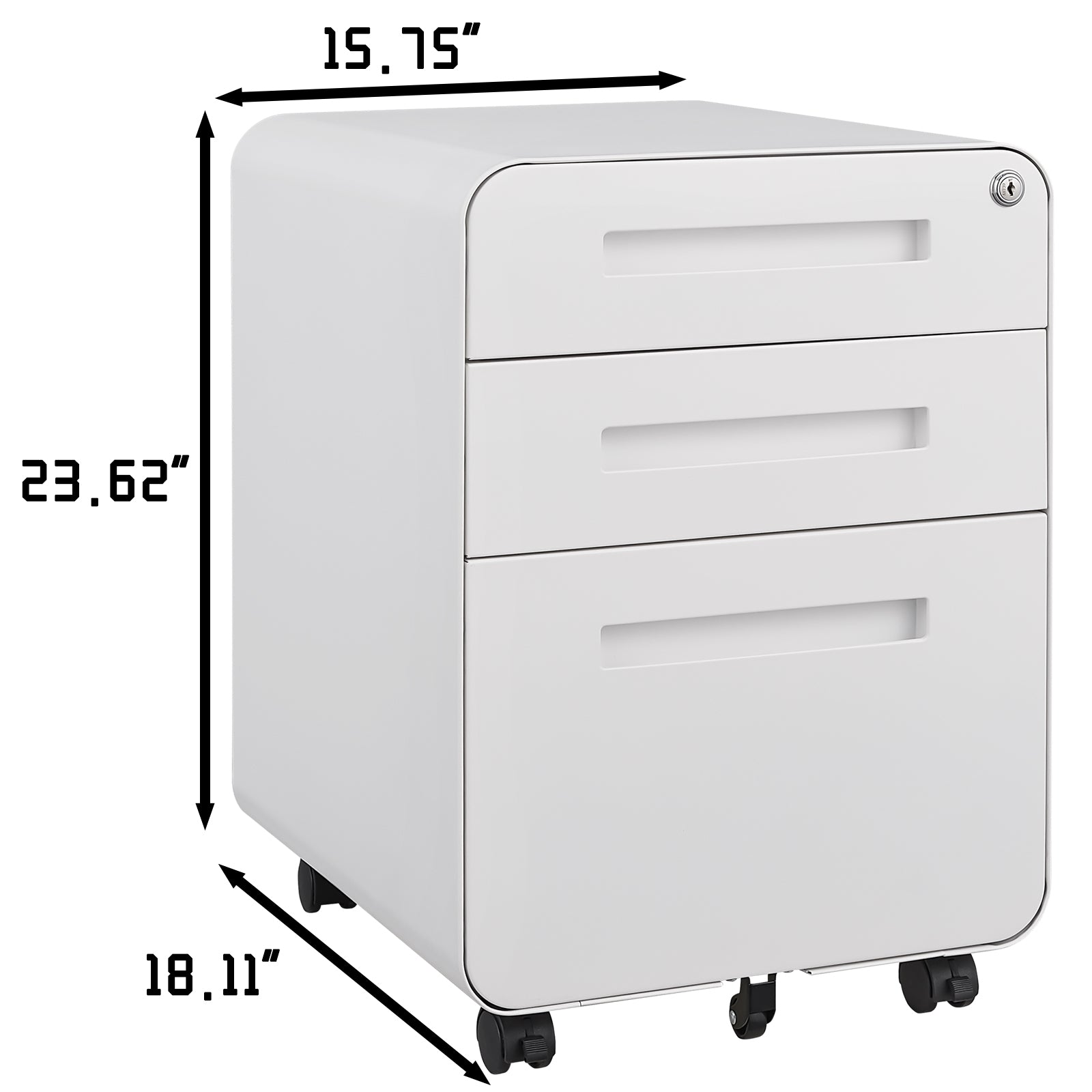 3 Drawer Mobile File Cabinet Under Desk