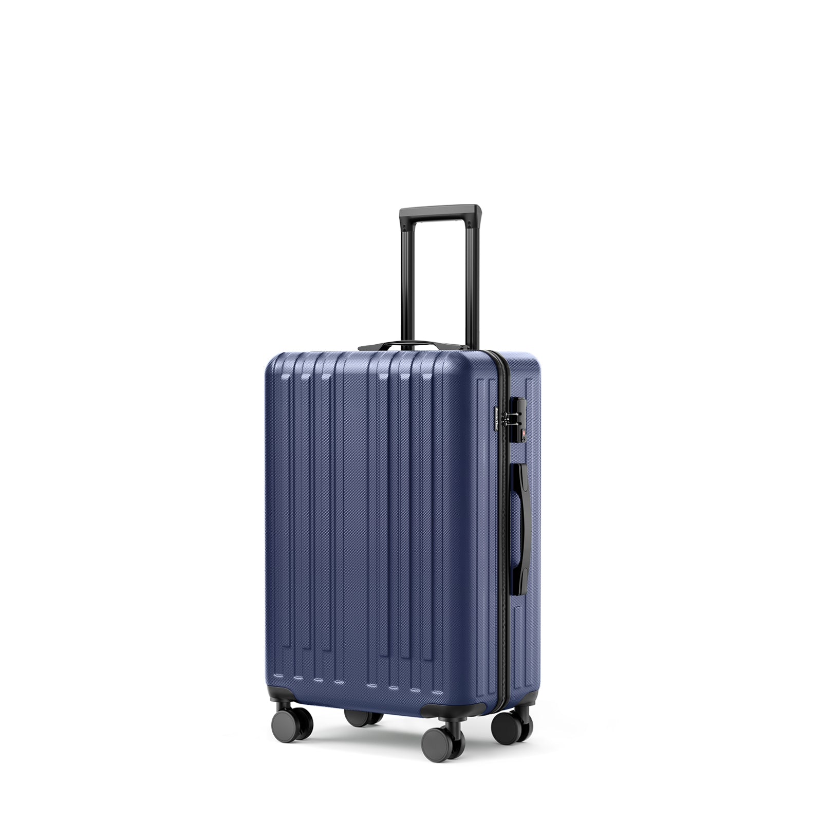 20 Inch Carry On Luggage With 360 Spinner Wheels Suitcases With Hard Sided Lightweight Abs Material Dark Blue Abs