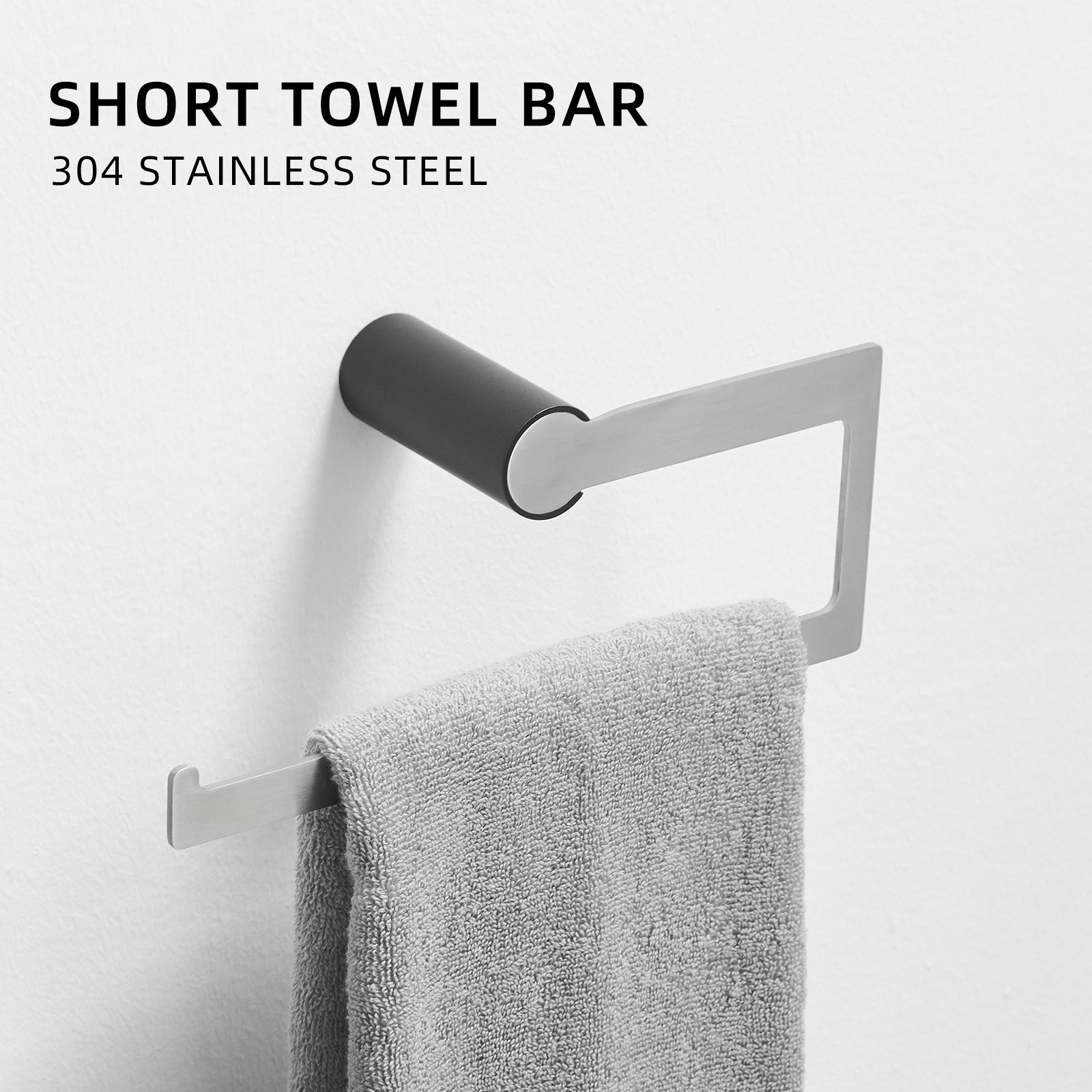 Bathroom Hardware Set Black And Nickel 4 Pieces Bathroom Towel Rack 24 Inches Bathroom Accessories Set Black Silver Bathroom Classic,Industrial,Modern Stainless Steel Stainless Steel