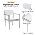 7Pc Patio Aluminum Furniture, Modern Dining Set Including 4 Dining Chairs & 2 Swivel Rockers Sunbrella Fabric Cushioned And Two Tone Table Top Rectangle Table With Umbrella Hole, Matte White Grayish Yes Matte White Grayish Seats 6 Rust Resistant Frame