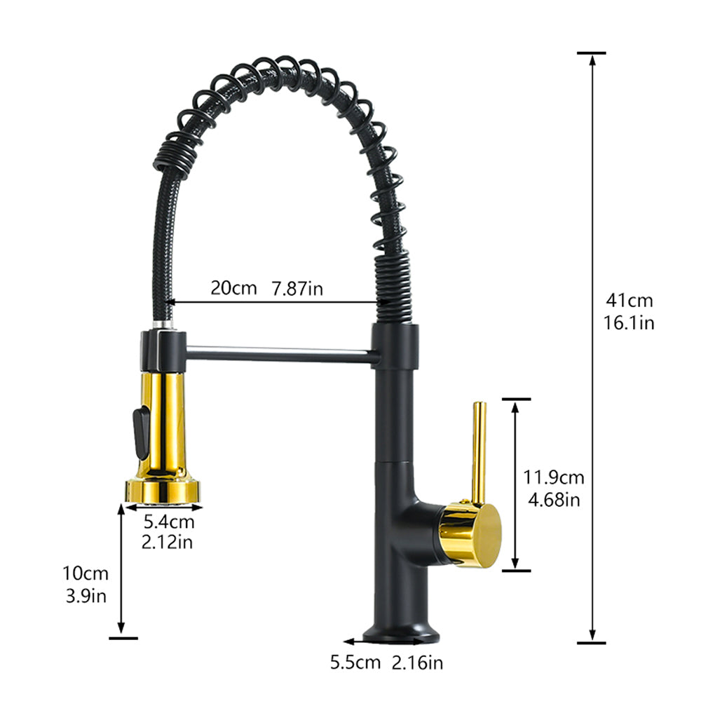 Commercial Black And Nickel Gold Kitchen Faucet