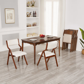 Upholstered Folding Dining Chair, Space Saving,