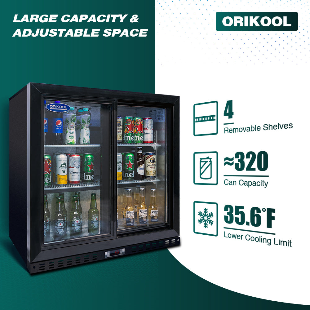 Orikool 35 Inch Beverage Refrigerators 2 Glass