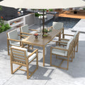 Patio Dining Set Outdoor Dining Table and Chair Set yes-light teak-weather resistant frame-water