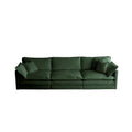 Free Combination Comfy Upholstery Modular Oversized L Shaped Sectional Sofa With Reversible Ottoman, Green Chenille Green Chenille 3 Seat