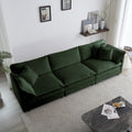 Sofa Set Of 2 Chenille Couch, 2 3 Seater Sofa Set Deep Seat Sofa, Modern Sofa Set For Living Room, Green Chenille Green Chenille 5 Seat