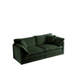 Modern Fabric Loveseat Sofa Couch For Living Room, Upholstered Large Size Deep Seat 2 Seat Sofa With 4 Pillows ,Green Chenille Green Chenille 2 Seat