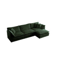 Free Combination Comfy Upholstery Modular Oversized L Shaped Sectional Sofa With Reversible Ottoman, Green Chenille Green Chenille 3 Seat