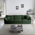 Mid Century Modern Couch 3 Seater Sofa With 2 Armrest Pillows And 3 Toss Pillows, Couch For Living Room Green Chenille Green Chenille 3 Seat