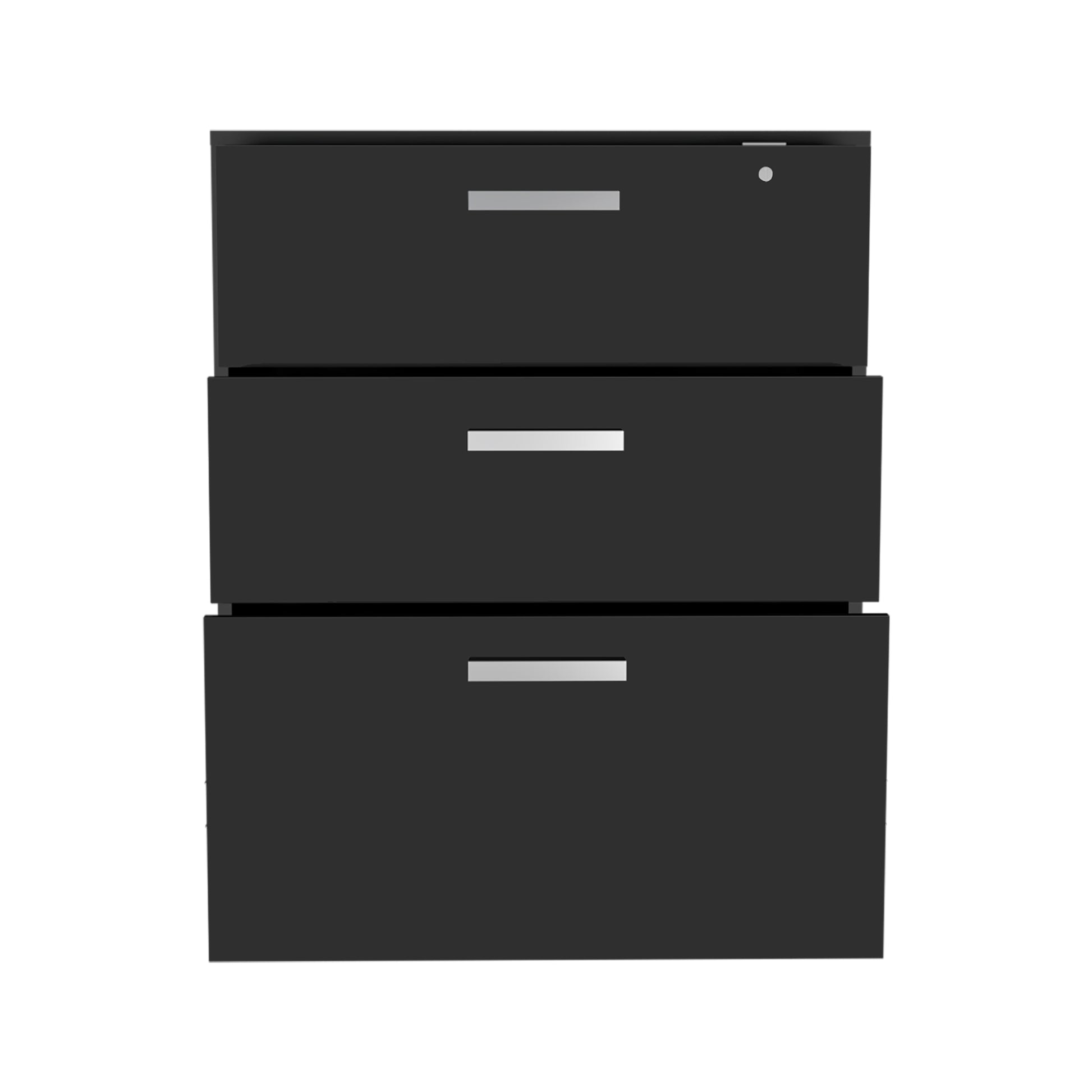 Penny Storage Cabinet, Three Drawersfour Casters Freestanding 1 2 Drawers Black Primary Living Space Pine Particle Board Engineered Wood