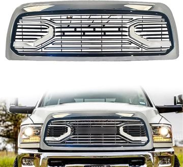 Chrome Big Horn Style Front Grille For 2013 2014 2015 2016 2017 2018 Dodge Ram 2500 3500 Matt Black Abs Abs