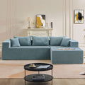 Modular Sectional Living Room Sofa Set Upholstered Sleeper Sofa For Living Room, Bedroom, Salon, 2 Pc Free Combination, L Shape Blue Lime Green Fabric 3 Seat
