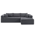 L Shape Modular Sectional Living Room Sofa Set Upholstered Sleeper Sofa For Living Room,16.53 Inch Cushion Heightening, 2 Pc Free Combination,Grey Grey Fabric 3 Seat