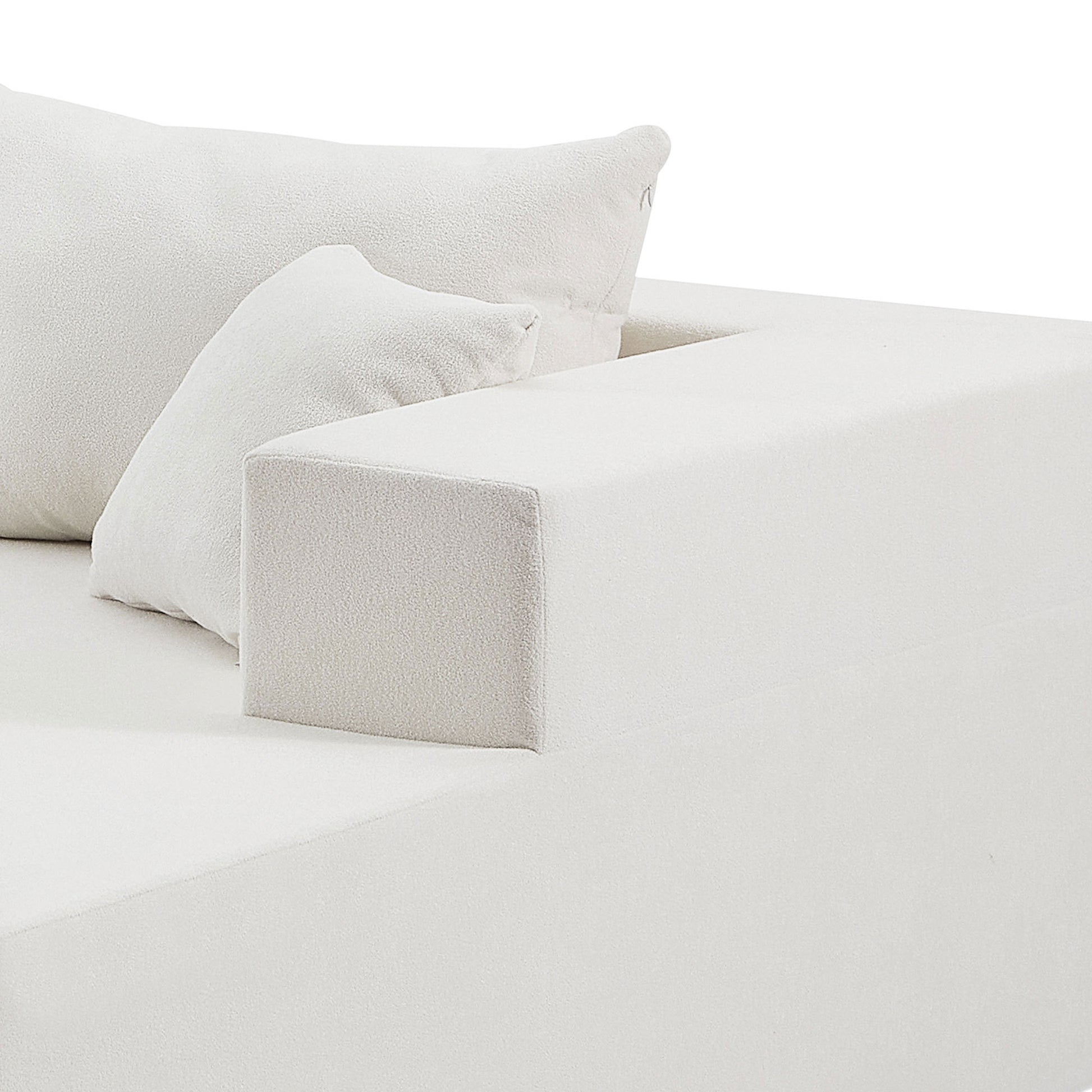 L Shape Modular Sectional Living Room Sofa Set Upholstered Sleeper Sofa For Living Room,16.53 Inch Cushion Heightening, 2 Pc Free Combination,Beige Beige Fabric 3 Seat