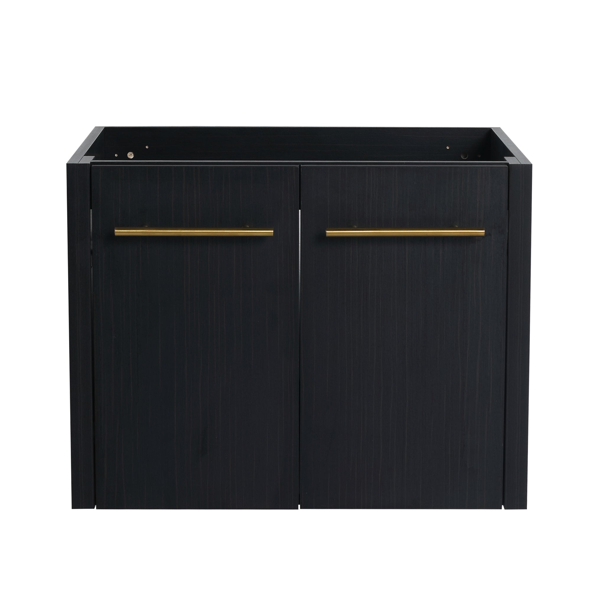 24 Inch Wall Mounted Bathroom Vanity Only The Cabinet Body, No Top Sink Bvb09124Bct Black Chestnut 2 Bathroom Wall Mounted Modern Plywood