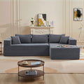 L Shape Modular Sectional Living Room Sofa Set Upholstered Sleeper Sofa For Living Room,16.53 Inch Cushion Heightening, 2 Pc Free Combination,Grey Grey Fabric 3 Seat