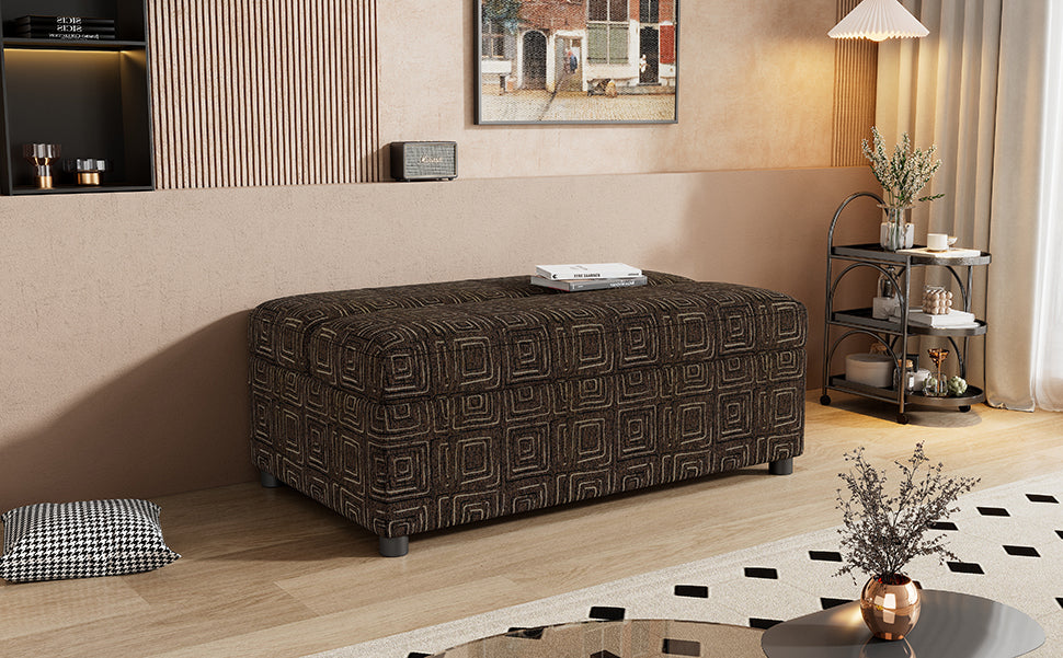 Twin Size Folding Ottoman Sleeper Bed With Mattress Convertible Guest Bed Espresso Espresso Foam Linen 1 Seat