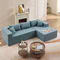 Modular Sectional Living Room Sofa Set Upholstered Sleeper Sofa For Living Room, Bedroom, Salon, 2 Pc Free Combination, L Shape Blue Lime Green Fabric 3 Seat