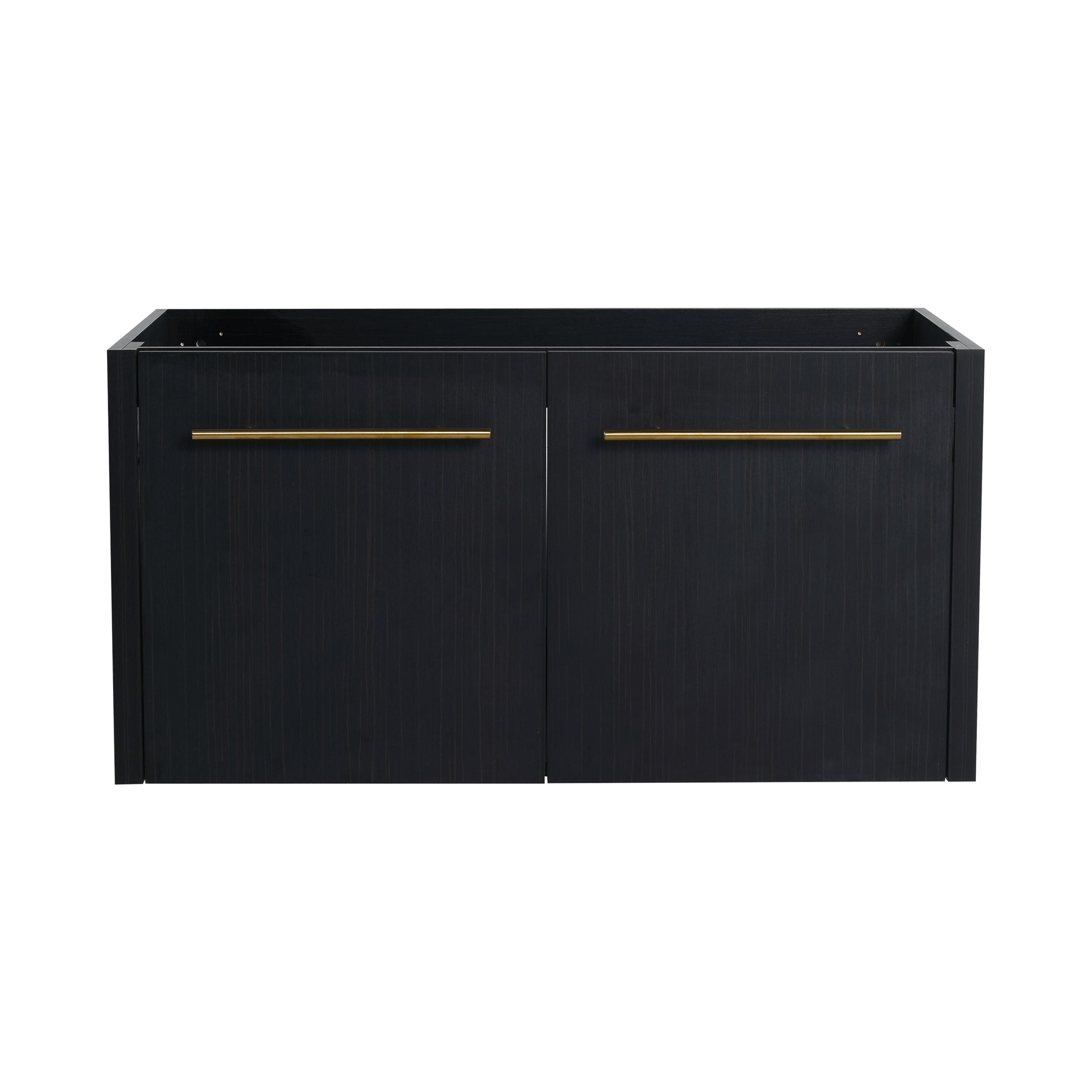 36 Inch Wall Mounted Bathroom Vanity Only The Cabinet Body, No Top Sink Bvb09136Bct Black Chestnut 2 Bathroom Wall Mounted Modern Plywood