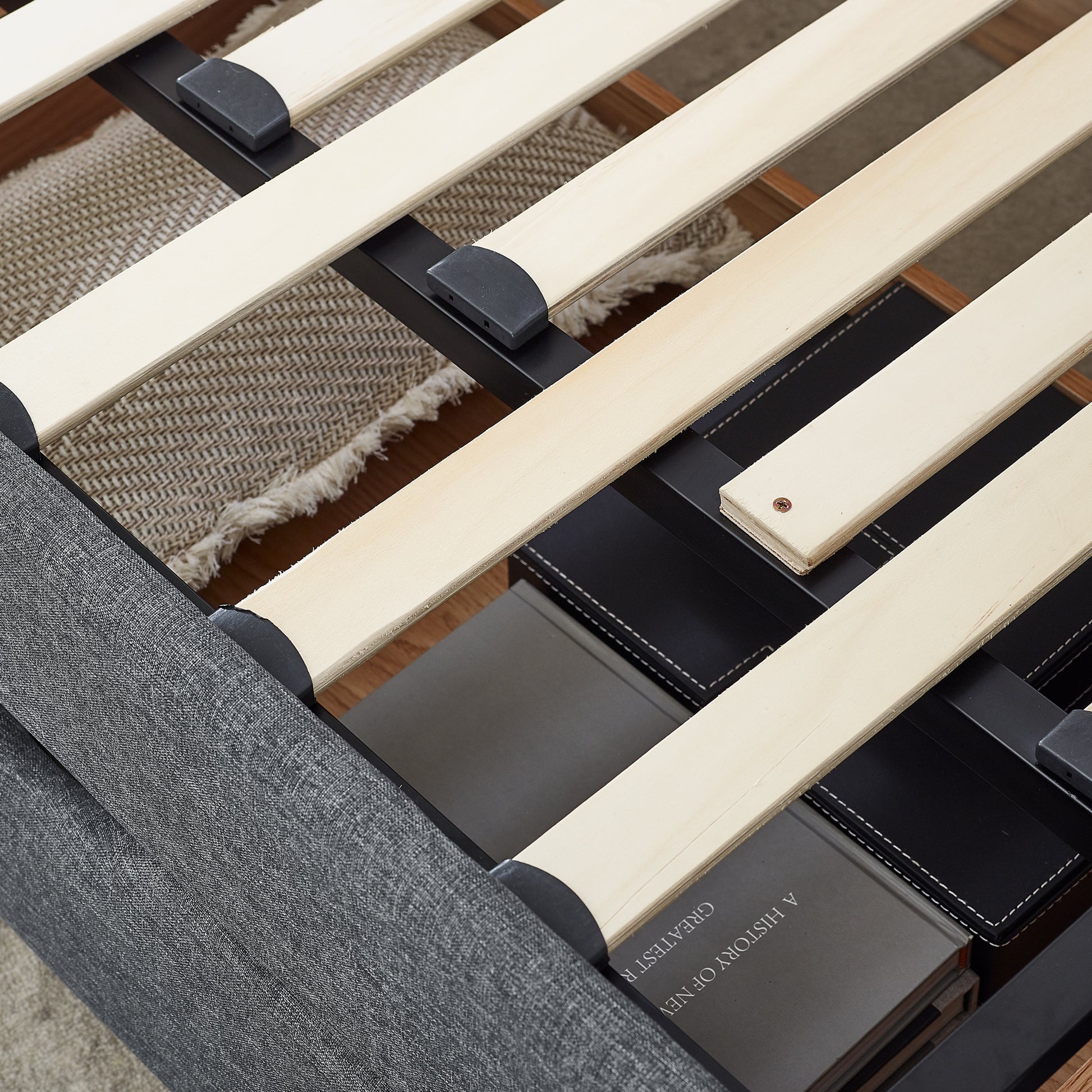 Twin Size Upholstery Daybed With Trundle Bed And Two Storage Drawersflat Arms With Pocket, Extendable Daybed For Bedroom Living Room,Linen Dark Gray Twin Dark Gray Linen