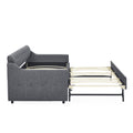 Twin Size Upholstery Daybed With Twin Size Erectable Trundle And Usb Charging Design, Linen Dark Gray Twin Dark Gray Linen