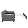 Twin Size Upholstery Daybed With Trundle Bed And Two Storage Drawersflat Arms With Pocket, Extendable Daybed For Bedroom Living Room,Linen Dark Gray Twin Dark Gray Linen