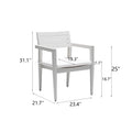 Outdoor Patio Aluminum Stationary Dining Chairs 4Pcs With Outdoor Grade Sunbrella Fabric Cushions, Tapered Feet,Grayish Yes Dining Set Grayish Rust Resistant Frame Garden & Outdoor Fade Resistant Cushion Modern Multiple Chairs Seating Group Foam Aluminum