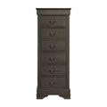 Traditional Design Louis Phillippe Style 1Pc Lingerie Chest Of 7X Drawers Gray Finish Hidden Drawers Wooden Furniture Gray Bedroom Traditional Wood