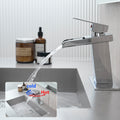Sink Faucet With Deck Plate Waterfall Chrome