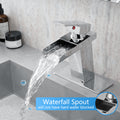 Sink Faucet With Deck Plate Waterfall Chrome