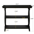Newport Console Table For Living Room,Kitchen,Entyway Black Antique Black Desk Top Primary Living Space Floor Mount Open Storage Console Tables Lacquered Solid Wood Mdf Mdf