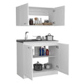 Zurich Cabinet Set, Two Shelves White White Particle Board Particle Board