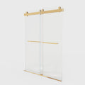 For 56'' 60''W*76''H Frameless Double Sliding Soft Close Shower Door In Brushed Gold, 3 8'' 10Mm Thick Sgcc Tempered Glass Door No Glass Panels Included, Only Hardware Profiles And Fittings Brushed Gold Metal