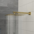 Rain Fixed Shower Head 12 Inch Square, Gold Gold Stainless Steel