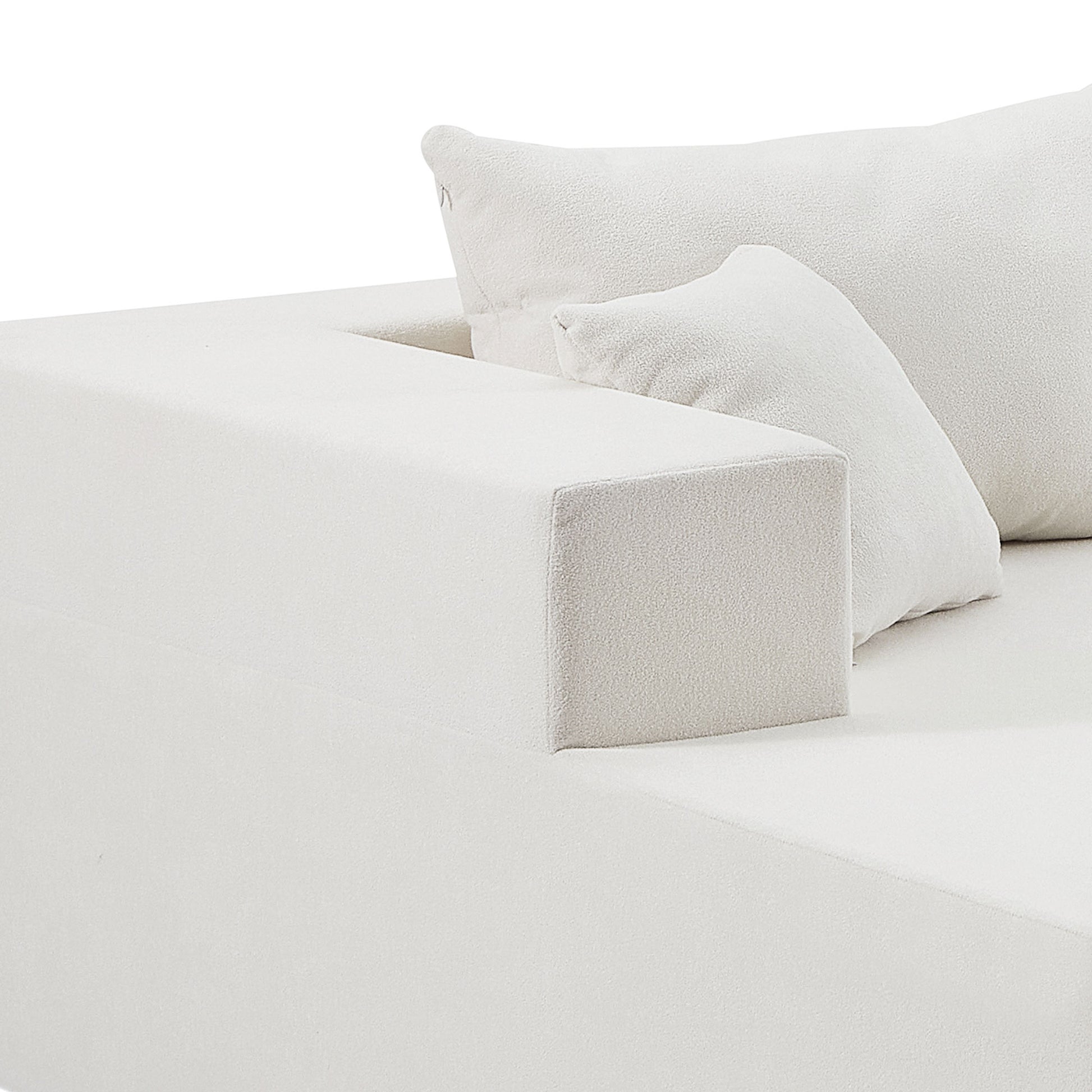 L Shape Modular Sectional Living Room Sofa Set Upholstered Sleeper Sofa For Living Room,16.53 Inch Cushion Heightening, 2 Pc Free Combination.Beige Beige Fabric 3 Seat