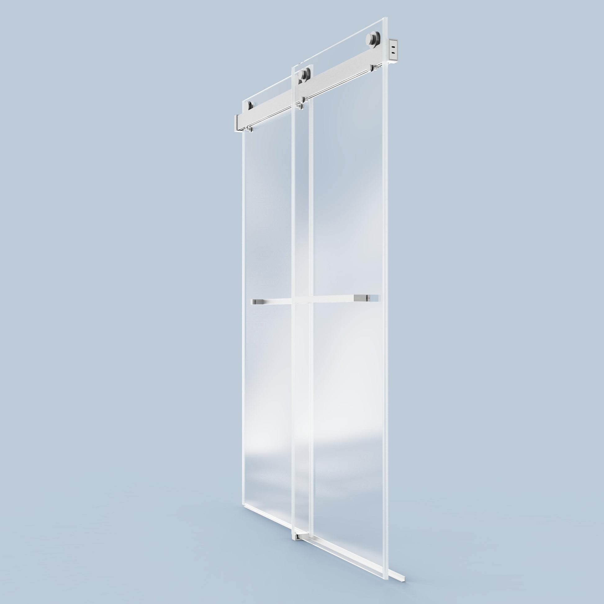 For 56" 60"W*76"H Frameless Double Sliding Soft Close Shower Door In Brushed Nickel, 3 8 Inches 10Mm Thick Sgcc Tempered Glass Door No Glass Panels Included, Only Hardware Profiles And Fittings Brushed Nickel Metal