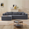 L Shape Modular Sectional Living Room Sofa Set Upholstered Sleeper Sofa For Living Room,16.53 Inch Cushion Heightening, 2 Pc Free Combination,Grey Grey Fabric 3 Seat