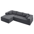 L Shape Modular Sectional Living Room Sofa Set Upholstered Sleeper Sofa For Living Room,16.53 Inch Cushion Heightening, 2 Pc Free Combination,Grey Grey Fabric 3 Seat