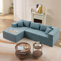 L Shape Modular Sectional Living Room Sofa Set Upholstered Sleeper Sofa For Living Room,16.53 Inch Cushion Heightening, 2 Pc Free Combination Sofa For Apartment Blue Lime Green Fabric 3 Seat