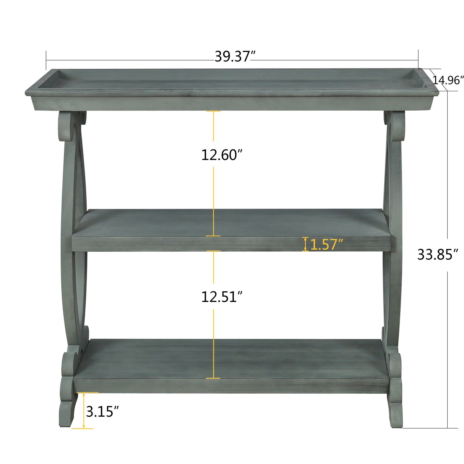 Newport Console Table For Living Room,Kitchen,Entyway Antique Light Green Antique Light Green Desk Top Primary Living Space American Design Floor Mount Console Tables Lacquered Solid Wood Mdf Mdf