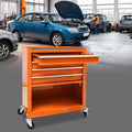 4 Drawers Multifunctional Tool Cart With Wheels Orange Orange Steel