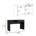 Writing Computer Desk With One Drawer, Black Black Particle Board Particle Board