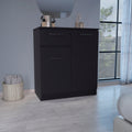 Idaho Dresser With 2 Door Cabinets And Drawer Black Black Particle Board Particle Board