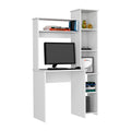 Aramis Desk, Five Shelves, Two Superior Shelves, White White Particle Board Particle Board