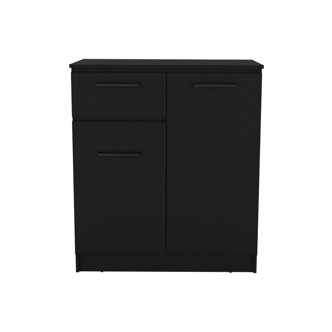 Idaho Dresser With 2 Door Cabinets And Drawer Black Black Particle Board Particle Board